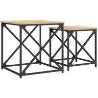Berkfield Home Nesting Coffee Tables 2 pcs Sonoma Oak Engineered Wood in Brown