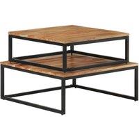 Berkfield Home Nesting Coffee Tables 2 pcs Solid Acacia Wood in Brown