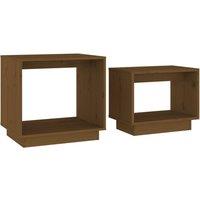 Berkfield Home Nesting Coffee Tables 2 pcs Honey Brown Solid Wood Pine