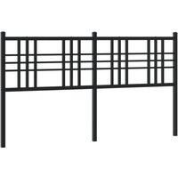 Berkfield Home Metal Headboard Black 160cm