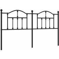 Berkfield Home Metal Headboard Black 160 cm