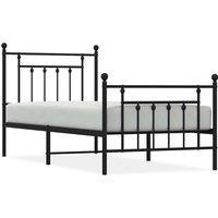 Berkfield Home Metal Bed Frame without Mattress with Footboard Black 80x200cm | Size: 80x200 cm