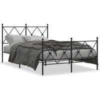 Berkfield Home Metal Bed Frame without Mattress with Footboard Black 120x190cm | Size: 120x190 cm