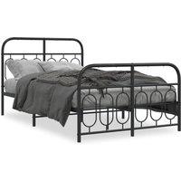 Berkfield Home Metal Bed Frame without Mattress with Footboard Black 120x190cm | Size: 120x190 cm