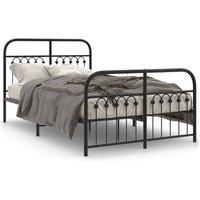 Berkfield Home Metal Bed Frame without Mattress with Footboard Black 120x190cm | Size: 120x190 cm