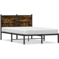 Berkfield Home Metal Bed Frame without Mattress Smoked Oak 120x200 cm in Brown | Size: Small Double
