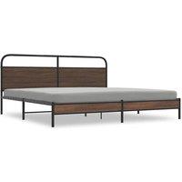 Berkfield Home Metal Bed Frame without Mattress Brown Oak 200x200 cm