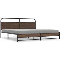 Berkfield Home Metal Bed Frame without Mattress Brown Oak 200x200 cm