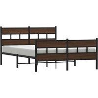 Berkfield Home Metal Bed Frame without Mattress Brown Oak 160x200 cm