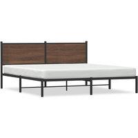 Berkfield Home Metal Bed Frame without Mattress Brown Oak 160x200 cm