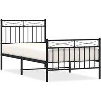 Berkfield Home Metal Bed Frame with Headboard & Footboard Black 90x200 cm