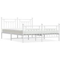 Berkfield Home Metal Bed Frame with Headboard & Footboard White 183x213 cm