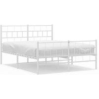 Berkfield Home Metal Bed Frame with Headboard & Footboard White 140x200 cm
