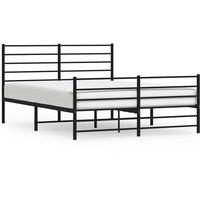 Berkfield Home Metal Bed Frame with Headboard & Footboard Black 140x190 cm