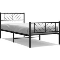 Berkfield Home Metal Bed Frame with Headboard & Footboard Black 107x203 cm