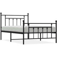Berkfield Home Metal Bed Frame with Headboard & Footboard Black 100x200 cm