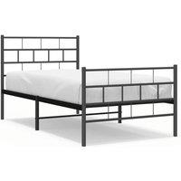 Berkfield Home Metal Bed Frame with Headboard & Footboard Black 100x190 cm