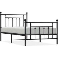Berkfield Home Metal Bed Frame with Headboard & Footboard Black 100x190 cm