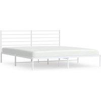 Berkfield Home Metal Bed Frame with Headboard White 183x213 cm