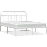 Berkfield Home Metal Bed Frame with Headboard White 183x213 cm