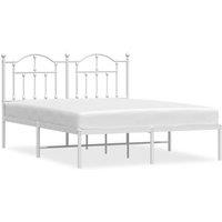 Berkfield Home Metal Bed Frame with Headboard White 140x200 cm