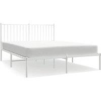 Berkfield Home Metal Bed Frame with Headboard White 140x200 cm