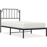 Berkfield Home Metal Bed Frame with Headboard Black 90x200 cm