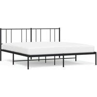 Berkfield Home Metal Bed Frame with Headboard Black 180x200 cm Super King