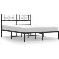 Berkfield Home Metal Bed Frame with Headboard Black 160x200 cm