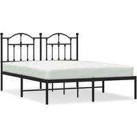 Berkfield Home Metal Bed Frame with Headboard Black 140x200 cm