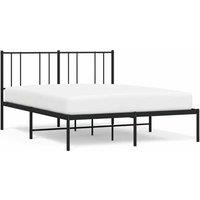 Berkfield Home Metal Bed Frame with Headboard Black 135x190 cm Double