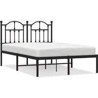 Berkfield Home Metal Bed Frame with Headboard Black 120x190 cm Small Double