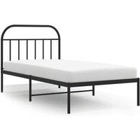 Berkfield Home Metal Bed Frame with Headboard Black 100x200 cm
