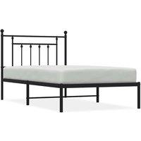 Berkfield Home Metal Bed Frame with Headboard Black 100x190 cm