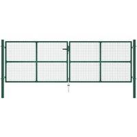 Berkfield Home Mesh Garden Gate Steel 390x125 cm Green