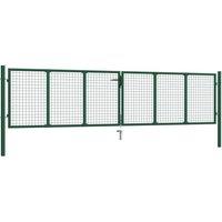 Berkfield Home Mesh Garden Gate Steel 390x100 cm Green