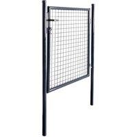 Berkfield Home Mesh Garden Gate Galvanised Steel 85.5x100 cm Grey