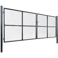 Berkfield Home Mesh Garden Gate Galvanised Steel 400x150 cm Grey