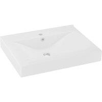 Berkfield Home Luxury Basin with Faucet Hole Matt White 60x46 cm Ceramic