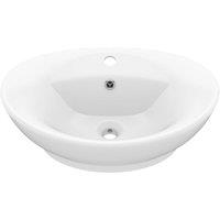 Berkfield Home Luxury Basin Overflow Oval Matt White 58.5x39 cm Ceramic
