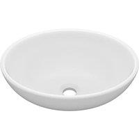Berkfield Home Luxury Basin Oval-shaped Matt White 40x33 cm Ceramic