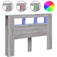 Berkfield Home LED Headboard Grey Sonoma 140x18.5x103.5 cm Engineered Wood