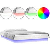 Berkfield Home LED Bed Frame without Mattress White Super King Solid Wood