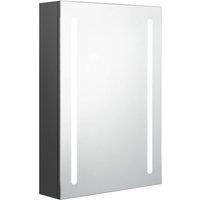 Berkfield Home LED Bathroom Mirror Cabinet Grey 50x13x70 cm | Size: 50 x 13 x 70 cm