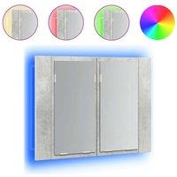 Berkfield Home LED Bathroom Mirror Cabinet Concrete Grey 60x12x45 cm | Size: 60 x 12 x 45 cm