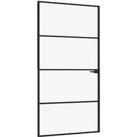 Berkfield Home Interior Door Black 102x201.5 cm Tempered Glass&Aluminium