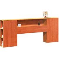 Berkfield Home Headboard with Storage Wax Brown 200 cm Solid Wood Pine