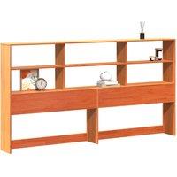 Berkfield Home Headboard with Storage Wax Brown 180 cm Solid Wood Pine