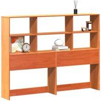 Berkfield Home Headboard with Storage Wax Brown 160 cm Solid Wood Pine