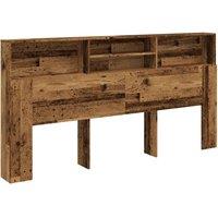 Berkfield Home Headboard Cabinet Old Wood 200x19x103.5 cm Engineered Wood in Brown